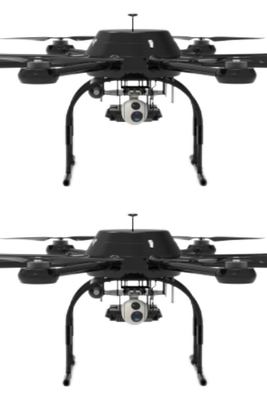 Drones multirotores em rede de 30 kg e lentes fotoelétricas de três eixos de IA